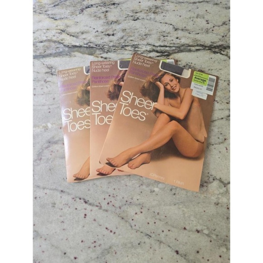 Vintage 3 pack Pantyhose JCPENNEY average smoke gray